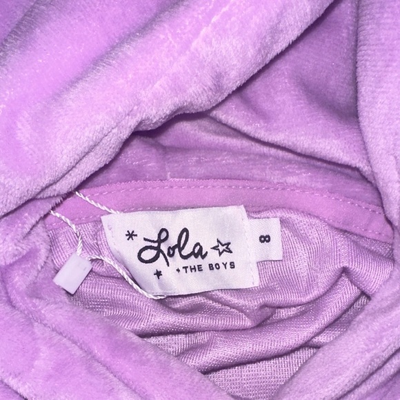 Girls Purple 3D Rainbow Daisy Velour Floral Floral Hoodie and Pants Set - Picture 5 of 7